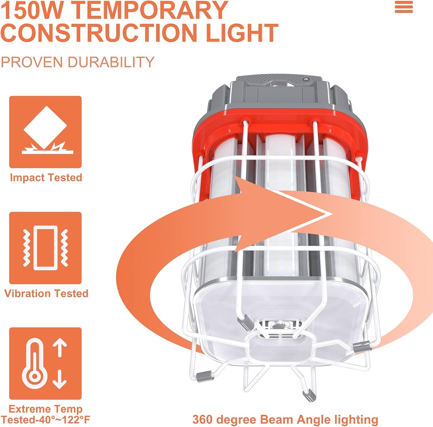 ARCLIGHT™ NG-TWX 150W 360° Linkable LED Temporary Work Light (21,150 Lumens)