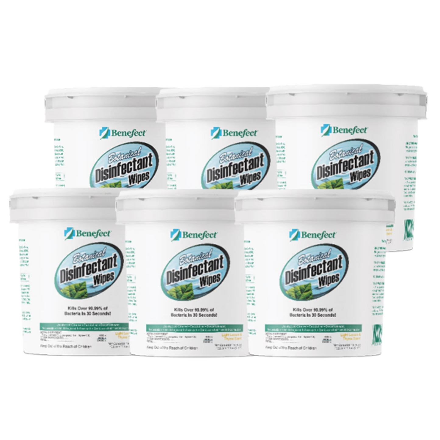 Benefect Decon 30 Wipes – Biodegradable Disinfectant Wipes (250 ct Pail, Case of 6)