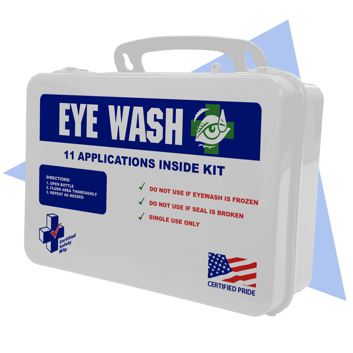 Emergency Eyewash Bottle – 11 Applications – Sterile Saline (Twist-Off Seal)