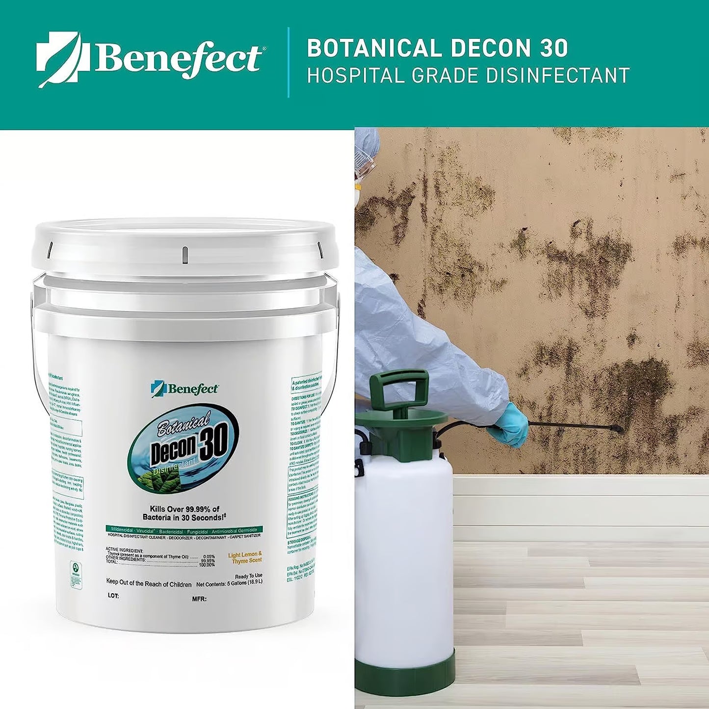Benefect Decon 30 – Botanical Disinfectant Cleaner (5 Gallon Pail)