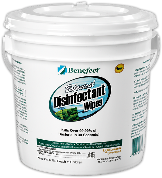 BENEFECT BOTANICAL DISINFECTANT WIPES (250 Wipes/Pail)
